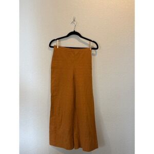 Good Luck Gem Women Pants Burnt Orange Size S‎ Wide Leg Cotton Side Button